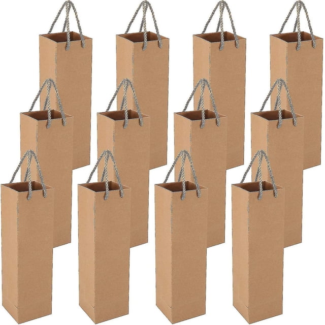 Paquete de 12 bolsas de vino, bolsas para botellas, bolsas de regalo Premium para vino, bolsas de lujo para botellas con asas de cuerda fuertes