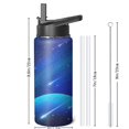 thumbnail image 4 of Galaxy Insulated Water Bottle with Straw & Cleaning Brush – 18oz | Leakproof, BPA-Free, 304 Stainless Steel, Wide Mouth, Travel Mug for Car, Gym, Office, Starry, Christmas Thanksgiving Gift, 4 of 5