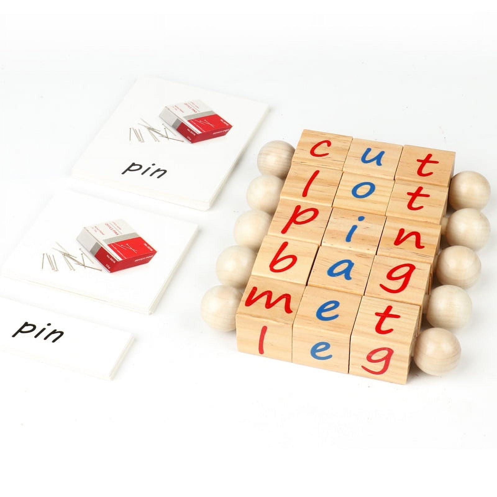 TOTS UNPLUGGED Real Wood Spin and Read Montessori Phonetic Reading