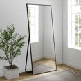 thumbnail image 3 of 55"x16" Rectangular Full Length Floor Mirror with Stand Elegant Black, 3 of 8