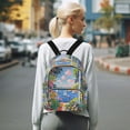 thumbnail image 7 of FORMRS Mini Backpack Purse for Women Travel Daypack Casual Shoulder Bag, Pink Floral Window, 7 of 7