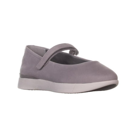 - Womens Easy Spirit Cacia Mary Jane Strap Flats, Light Gray Leather