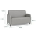 thumbnail image 5 of Siena Lounge Lobby Reception Waiting Loveseat / Walnut Wood Legs / Light Gray, 5 of 5