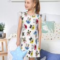 thumbnail image 4 of Fotbe French Bulldog With Coffee Cup Vestido de Dormir para Niñas de 3 a 10 Años, Mangas Cortas, Estilo Princesa, Pijama Camisón con Mangas Voladas-Medium, 4 of 6