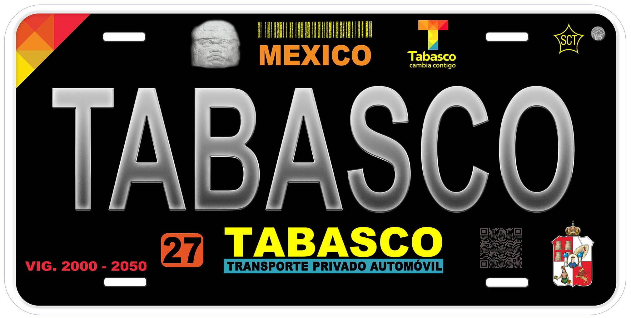 Black Tabasco Mexico Novelty Car License Plate