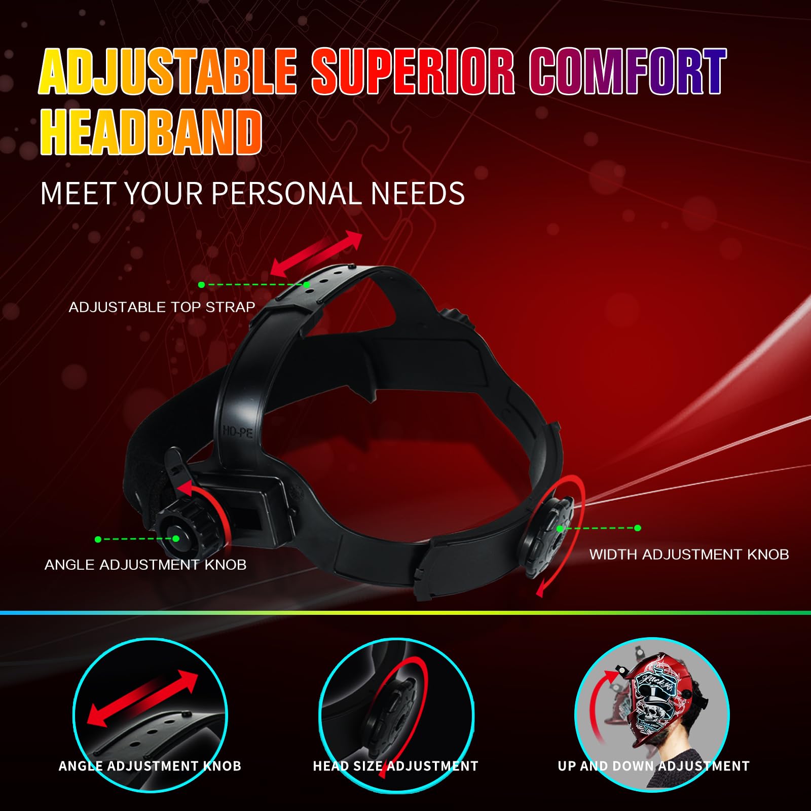 TRQWH Auto-Darkening Welding Helmet, Solar-Powered, 2 Sensors, True Color, Shade 9-13