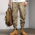 thumbnail image 6 of LIUJUNSHOP Casual Men's Cargo Pants Mens Fashion Loose Fit Cargo Pants with Multiple Pockets Elastic Waistband Comfortable Trousers for, 6 of 9