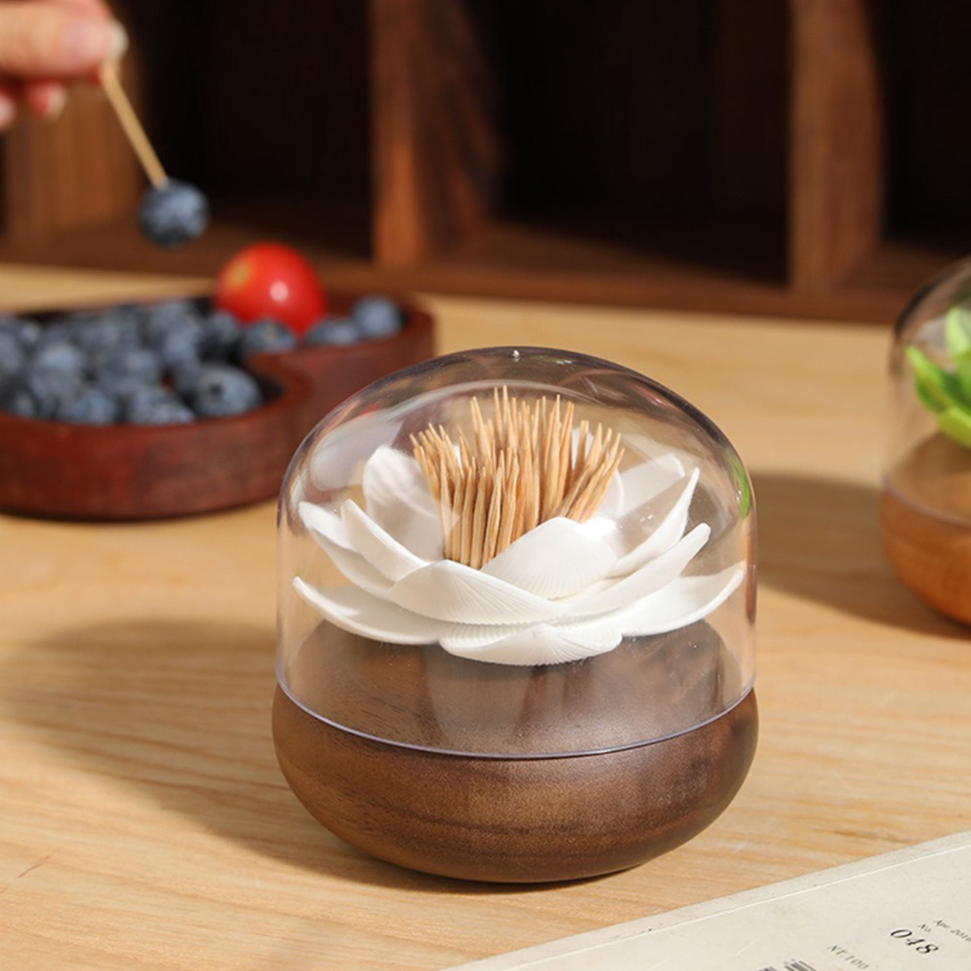 Lotus Toothpick Holder Cotton Swab Holder Toothpick Case Toothpicks Organizer Bathroom