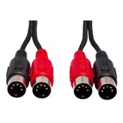Hosa MID-201 Dual MIDI Cable, 1 Meter, Dual 5-Pin DIN to Same, Professional Music Audio Connection