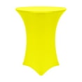 thumbnail image 1 of Ultimate Textile (2 Pack) 30-36-Inch Round Cocktail Spandex Fitted Stretch Elastic Tablecloth - for 42" High Tables, Neon Yellow, 1 of 2