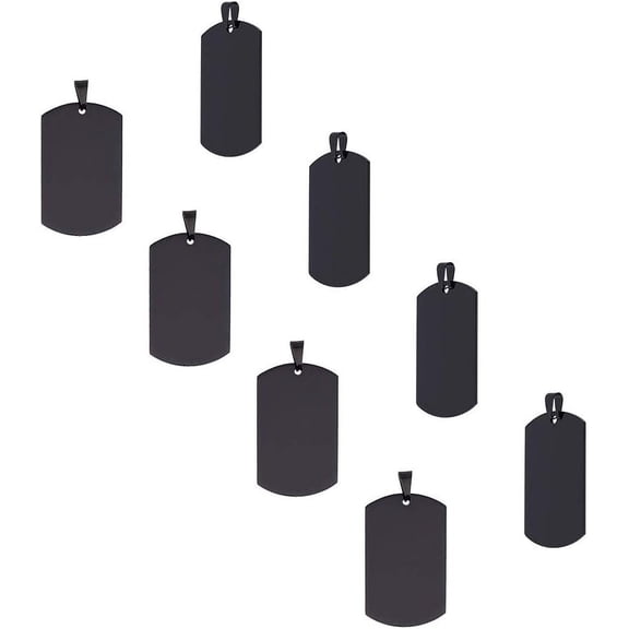 1 Box 10pcs Gunmetal Rectangle Stainless Steel Big Charms Stamping Blank Tag Pendants 59x29x1mm Rectangle Dog Pet Tags for Pet Luggage Shop Door and Pendant Making Hole 9x3mm