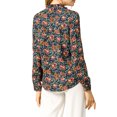 thumbnail image 4 of Allegra K Women's Tie Ruffled Neckline Polka Dots Floral Blouse Tops, 4 of 7