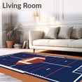 thumbnail image 2 of ODIKA 2'x3' Machine Washable Non-Slip Area Rug, Gridiron Yard Lines Central Football Design High Traffic Rug, Blue, 841114, 2 of 7