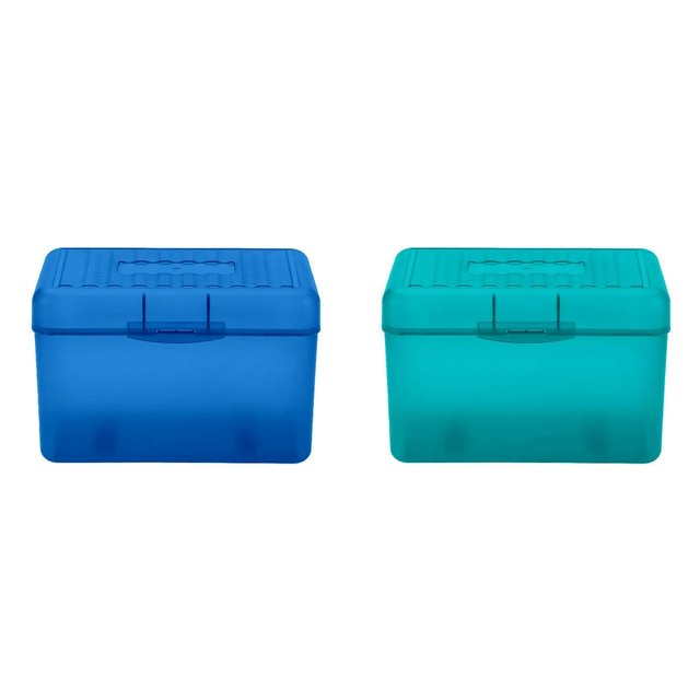 LEEYNEER Index Card Holder Index Card Box Notecard Box Flash Card Holder Index Organizer 2PC