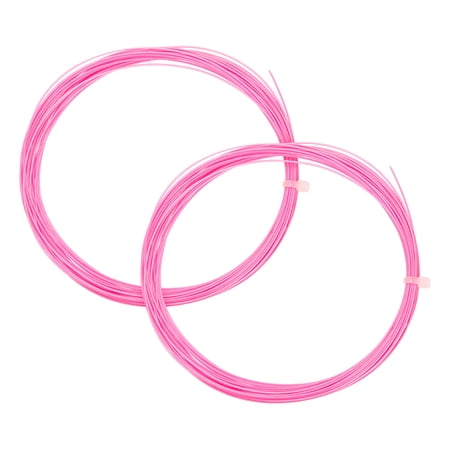 Uxcell 10M 0.7mm High Elastic Nylon Badminton Racket String Racquet Line  Light Pink 2 Pack