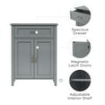 thumbnail image 3 of Teamson Home Mercer Freestanding Two-Door Floor Storage Accent Cabinet with Top Drawer, Gray, 3 of 12