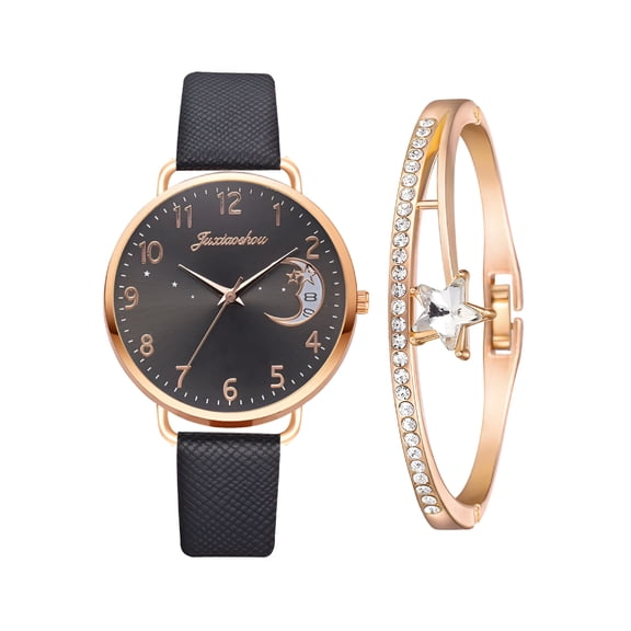 DESIGNICE Leather Women Watches,Ladies Dress Analog Quartz Date Classic Luminous Leather Strap Waterproof Female Wrist Watch
