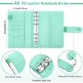 thumbnail image 2 of PU Leather Notebook Binder Budget Planner Organizer 6 Ring Binder Cover, 8 Pieces Binder Pockets, 12 Pieces Expense Budget Sheets and 26 Categories Letter Sticker Label (Green,Small,Cursive), 2 of 7