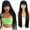 Black, variant on Wig, women's bangs mid split long straight hair set suitable for daily and party use
