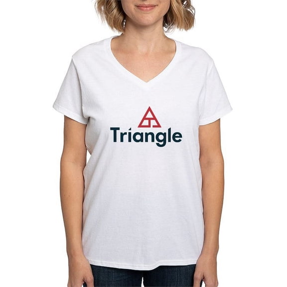 CafePress - Triangle Logo T Shirt - Womens Cotton V-Neck T-shirt