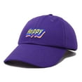 thumbnail image 4 of DALIX Colorful Happy Hat Mens Womens Embroidered Baseball Cap in Purple, 4 of 6