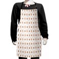 thumbnail image 1 of Garden Art Kids Apron, Botanic Blooming Flower Simplistic Petals and Leaves in Pastel Tones, Boys Girls Apron Bib with Adjustable Ties for Cooking Baking Painting, Brown Peach and White, by Ambesonne, 1 of 2