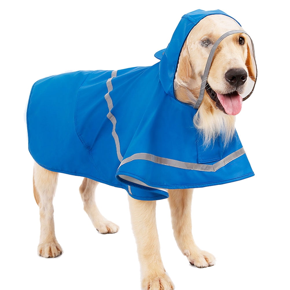 Dog Rain Raincoat Clothes Pet Puppy Outdoor Snow Rainwear Windproof Cat Gear Poncho Big Hood