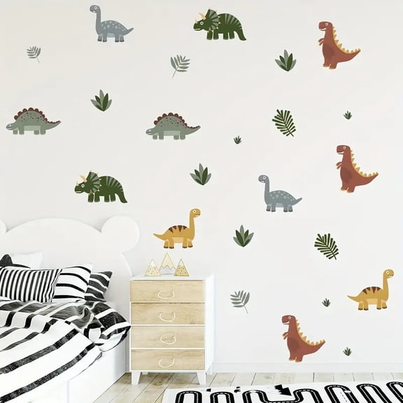 1pc Creative Cartoon Wall Sticker, Dinosaurs Print, Removable Self-Adhesive Wall Sticker For Bedroom, Entryway, Living Room, Porch, Home Decoration