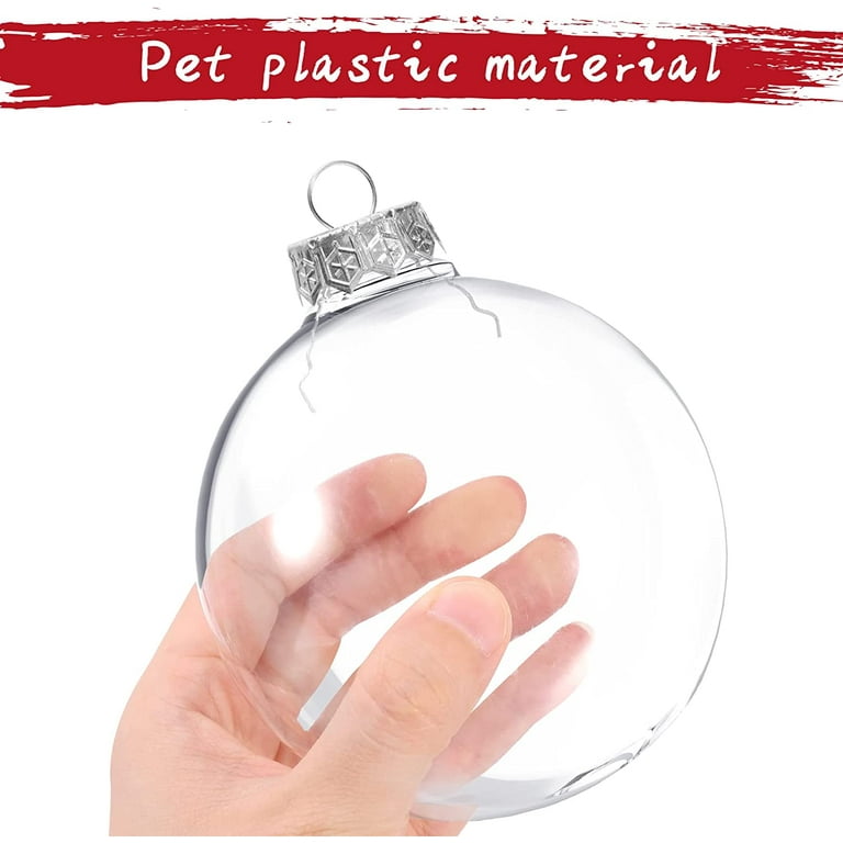 20 Pack 4-inch Clear Plastic Fillable Ornaments Ball, For Christmas,  Wedding, Party, Home Decor