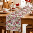 thumbnail image 5 of Pink Spring Floral Table Runner - 108 Inch Long Vintage Summer Botanical Cotton and Linen Blended Dress Scarves Farmhouse Table Runner for Kitchen Dining, Coffee Table, 13" x 108", 5 of 8