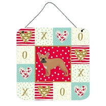 French Bulldog 2 Love Wall or Door Hanging Prints Red