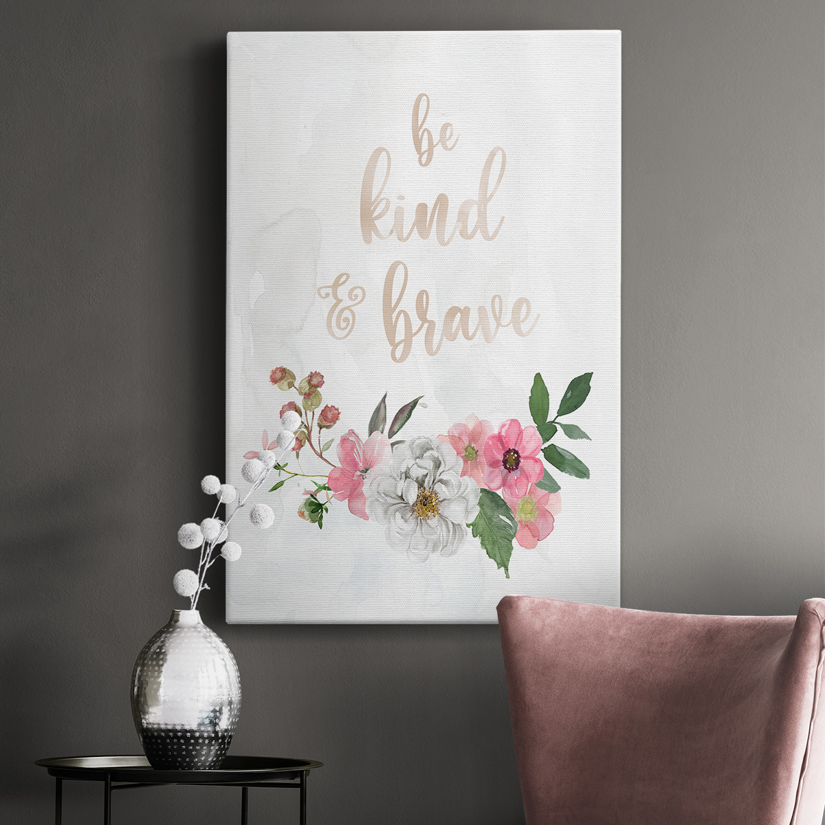 Be Kind and Brave Premium Gallery Wrapped Canvas - Ready to Hang