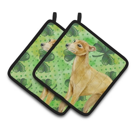 

Caroline s Treasures Italian Greyhound St Patrick s Pair of Pot Holders