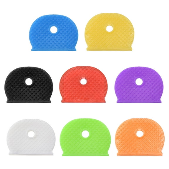 Key Caps Covers Tags Keys Ring Coding Identifiers Silicone Case Shell Protector, 8 Assorted Colors, 40 Pack