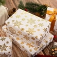 thumbnail image 3 of HOMERAL Christmas Wrapping Paper Roll - 3D Embossed Gold Foil Snowflakes on White for Christmas, Winter Holiday, Party, New Year Celebration - 17 Inch X 33 Feet, 3 of 7
