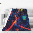 thumbnail image 1 of Fotbe Neon City Map Manta de Franela Acolchonada con Estampado, Súper Suave y Esponjosa, Extra Grande para Sofá, Cama, Uso Todo el Año-40"x30", 1 of 7