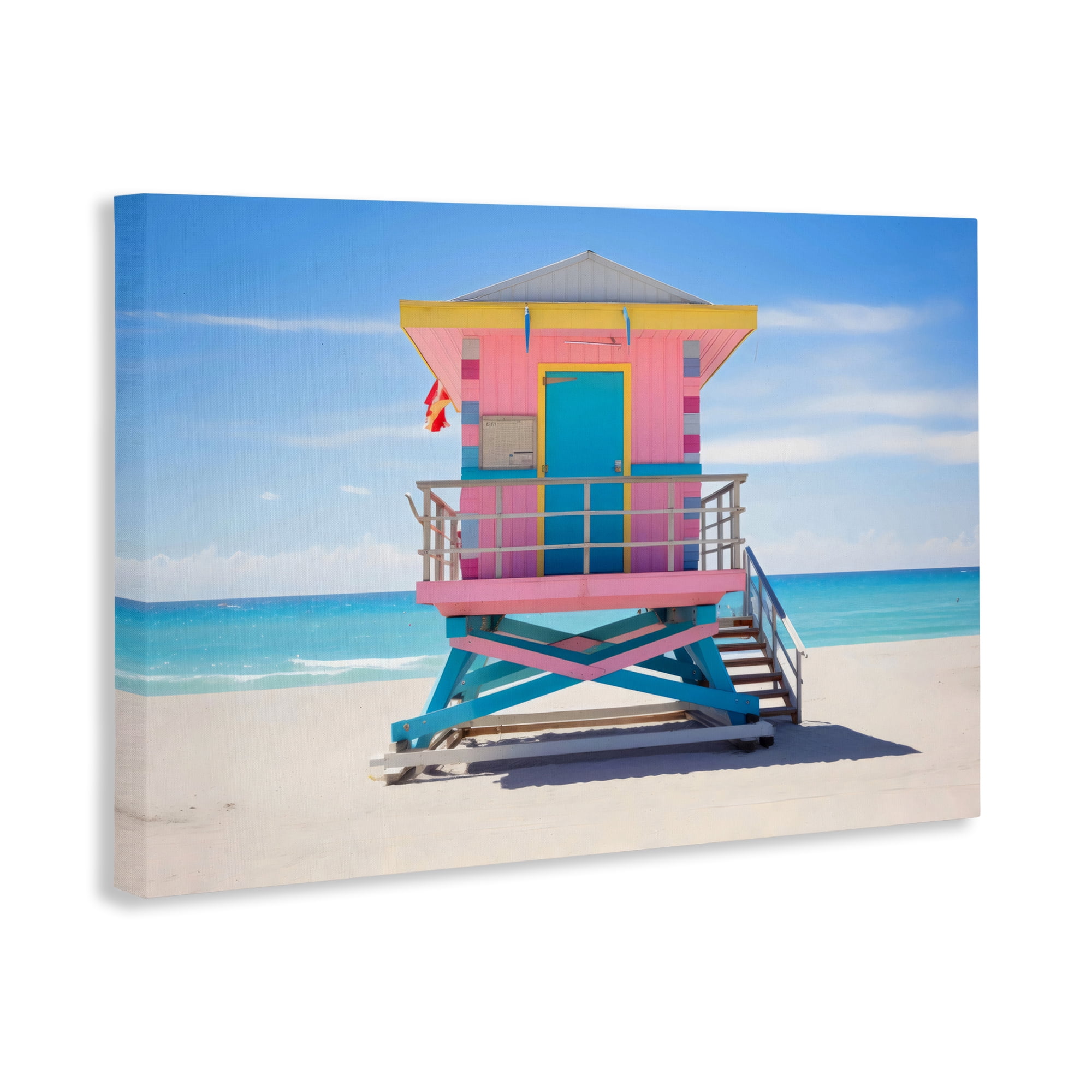 Stupell Industries Pastel Lifeguard Hut on Beach Canvas Wall Art, design by Creative Studio