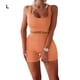thumbnail image 4 of Sonducket Conjunto de 2 unidades para correr, trotar, Fitness, chaleco para mujer, pantalones cortos, Tops cortos transpirables para viajar, Kit Uniforme atlético naranja L, 4 of 6