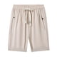 thumbnail image 1 of Pantalones cortos casuales para hombre: corte holgado de verano, cintura elástica, bolsillos con cremallera, transpirables, para uso diario deportivo con camisetas., 1 of 5