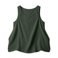 thumbnail image 4 of Flowy Tank Tops for Women Loose Cotton Linen Sleeveless Crew Neck Tops Dressy Causal Bussniess Beach Tunics with Pockets, 4 of 7