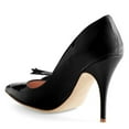 thumbnail image 3 of YDN Women Graceful Bows Slip On Pumps Pointed Closed Toe Stiletto Super High Heels Prom Wedding Party Dress Shoes Size 12 Black, 3 of 4