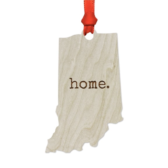 Laser Engraved Wood US State Christmas Ornament, home., Illinois, Includes Ribbon and Gift Bag