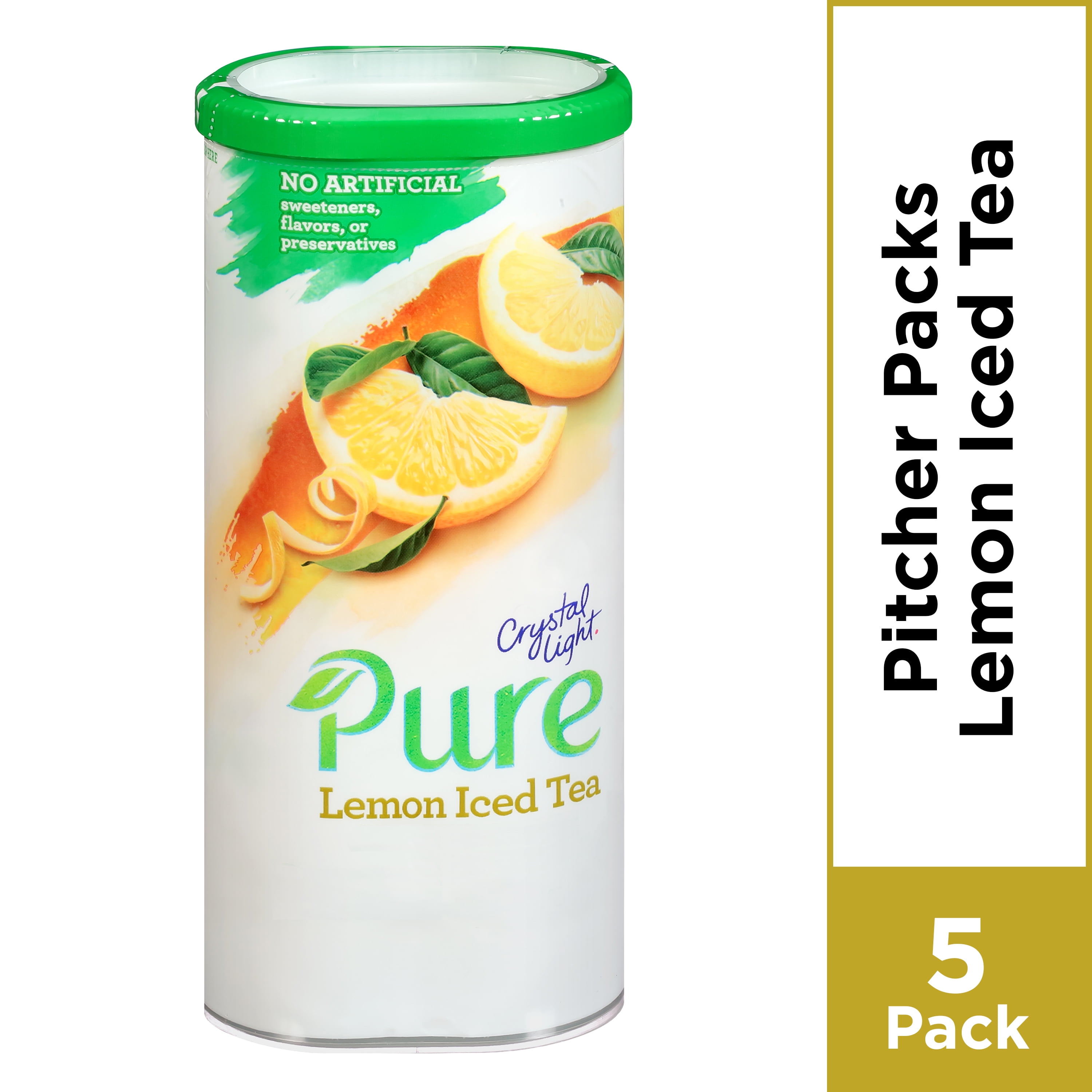 Crystal Light Pure Lemon Iced Tea Drink Mix, Caffeine Free, 2.28 oz Can