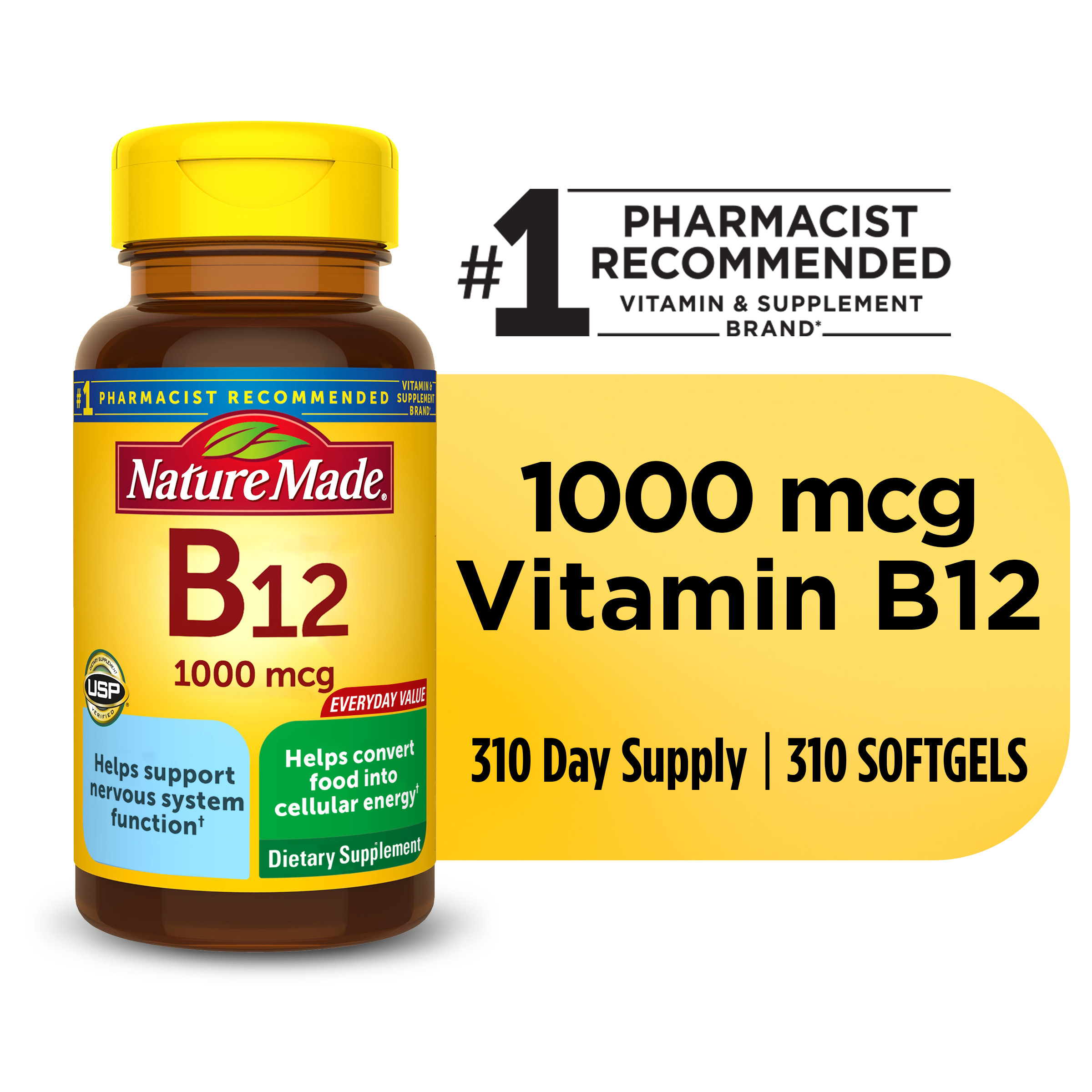 Nature Made Time Release B12 1,000 Mcg – 75 Tablets, Energy Support