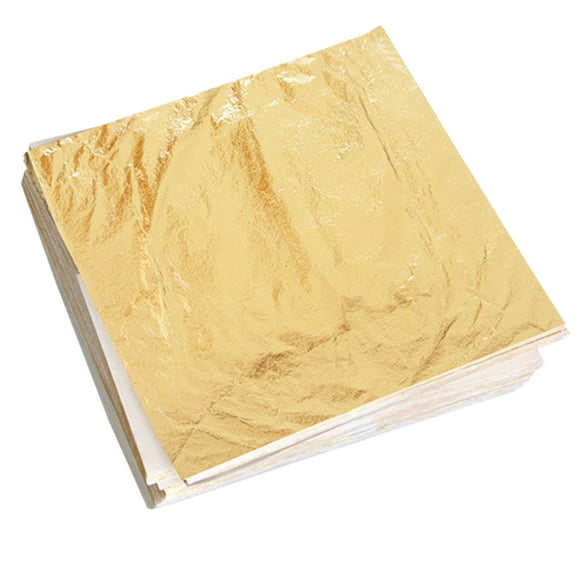 100 piezas de exquisito papel de aluminio dorado de imitación, ligero, para decorar el hogar, para pintar, arte, maquillaje, manualidades y decoración.