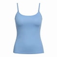 thumbnail image 3 of Fatuov 3-Pack Camisole Tank Tops for Women with Built-in Bra, Soft Stretchy Slim Fit Spaghetti Strap Undershirt, Crew Neck, Sleeveless Ribbed, Yoga, Casual, Going Out Cami Tops, 3 of 6