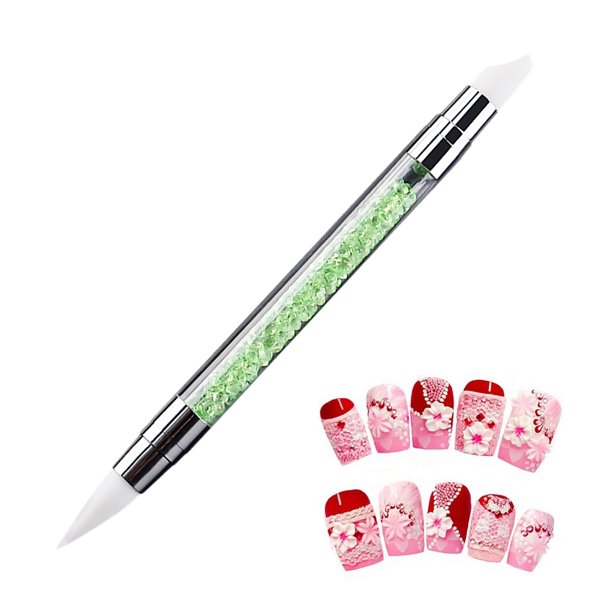 Pincel de uñas de silicona, herramienta para embellecer uñas, gel para uñas, lápiz para pintar uñas con aceite, lápiz para esculpir, herramienta para punteado, pincel de uñas