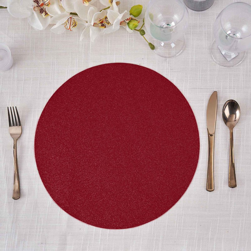 Efavormart 6 Pack NonSlip Table Placemats, Round Faux Leather