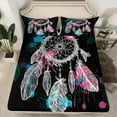 thumbnail image 2 of Feelyou Western Boho Dreamcatcher Bed Sheets, Splash Watercolor King Sheets, Teens Kids Boys Girls Sheet Set, Breathable Home Decor, 4-Piece, 2 of 7
