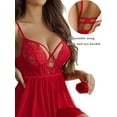 thumbnail image 5 of Avidlove Women Lingerie Sexy Lace Nighty V Neck Mesh Nightwear Side Slit Chemise Nightdress Sleepwear S-XXL, 5 of 5